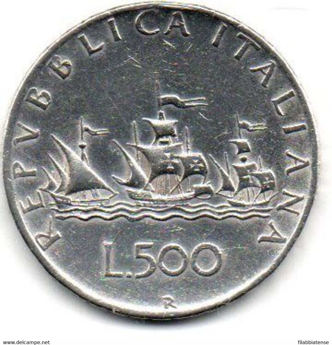 1958 - Italia 500 Lire Argento Caravelle      ---- - 500 Lire