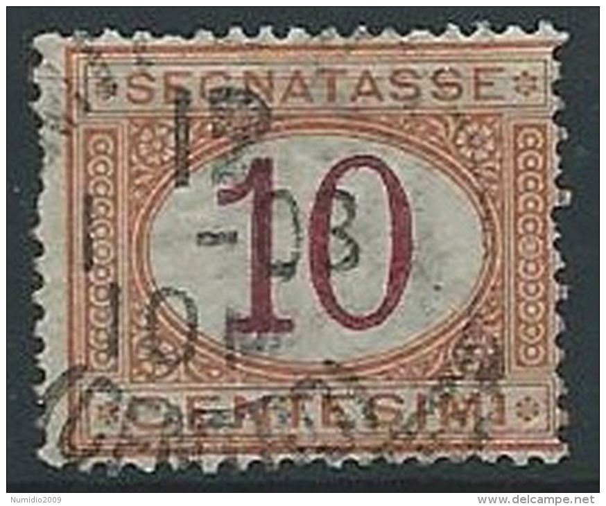 1890-94 REGNO USATO SEGNATASSE 10 CENT - ED433 - Taxe