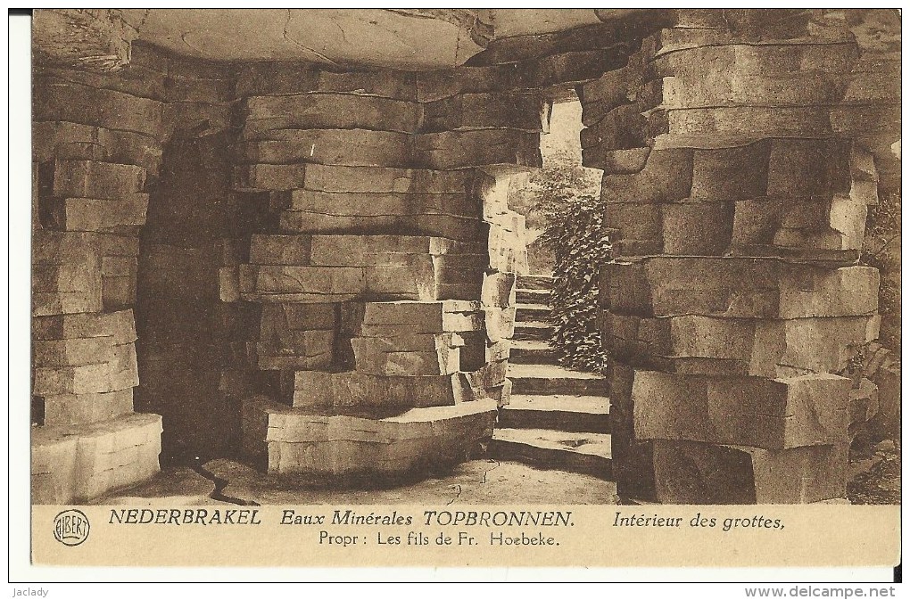 Nederbrakel -- Eaux  Minérales  Topbronnen. - Intérieur  Des  Grottes.  (2 Scans) - Brakel