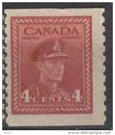 CANADA 1942 4c KGVI Coil SG 398A HM FD44 - Unused Stamps