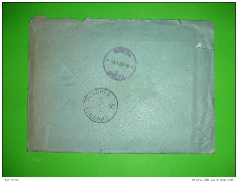 Yugoslavia SFRJ,letter,postal Express Seal,additional Stamp,cover,railway Line 8,train Subotica-Beograd - Lettres & Documents