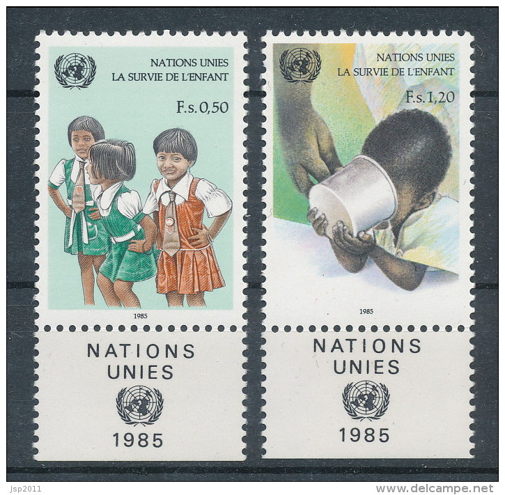 UN Geneva 1985 Michel # 135-136, With Lables, MNH (**) - Ongebruikt