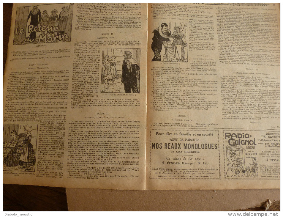 1932 Journal "FILLETTE" :de Belles Histoires à Suivre Et Aussi Ponctuelles .LE RETOUR DU MARIN  ( Au Château De Kerdec) - Fillette