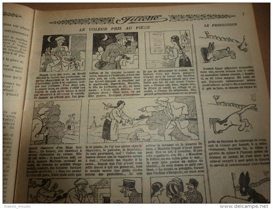 1932  "FILLETTE"  Belles Histoires à Suivre Et Aussi Ponctuelles..comme Celle-ci -----> LA LETTRE VOLEE...etc - Fillette