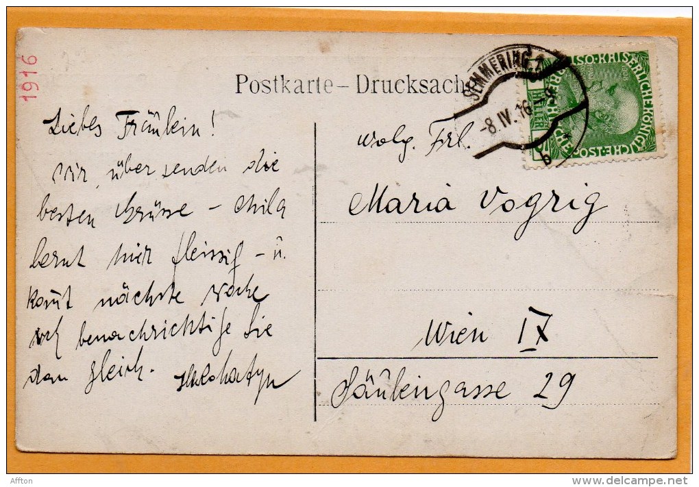 Semmering Wintersportgesellschaft Im Hotel Panhans 1916 Postcard - Semmering