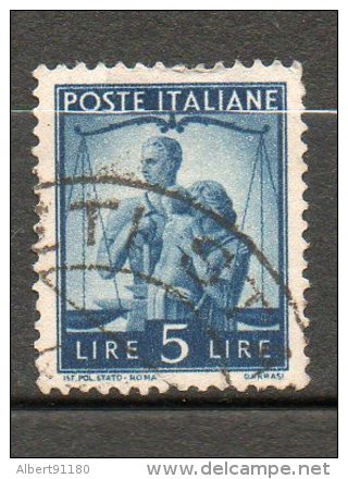 ITALIE  5l Bleu 1945-48 N°493 - Afgestempeld