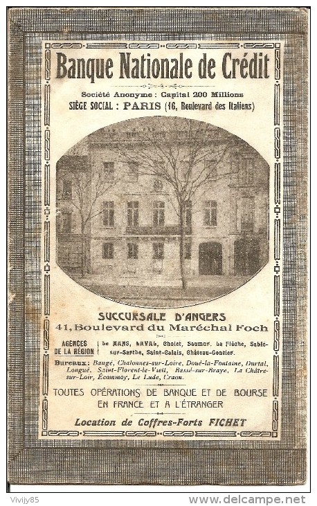 49 - ANGERS - Plan Guide Historique édition 1919/1920 Pas Très Courant - France