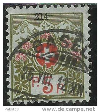 SWITZERLAND SUISSE SCHWEIZ SVIZZERA 1911 - 1921 FRANCHISE STAMPS FRANCHIGIA CENT. 5 USATO USED OBLITERE' - Portofreiheit