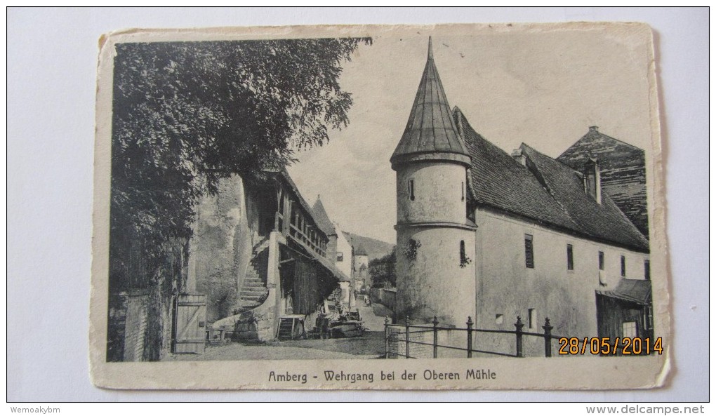 AK Amberg, Wehrgang Bei Der Oberen Mühle Um 1920 - Amberg