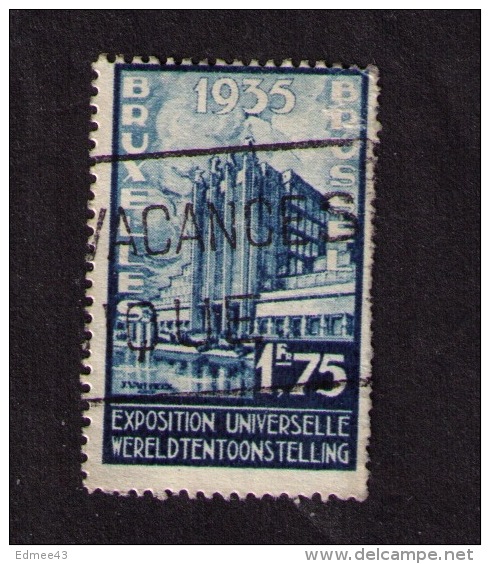 Timbre Oblitéré Belgique, Exposition Universelle, Bruxelles, 1,75 F, 1934 - Autres & Non Classés