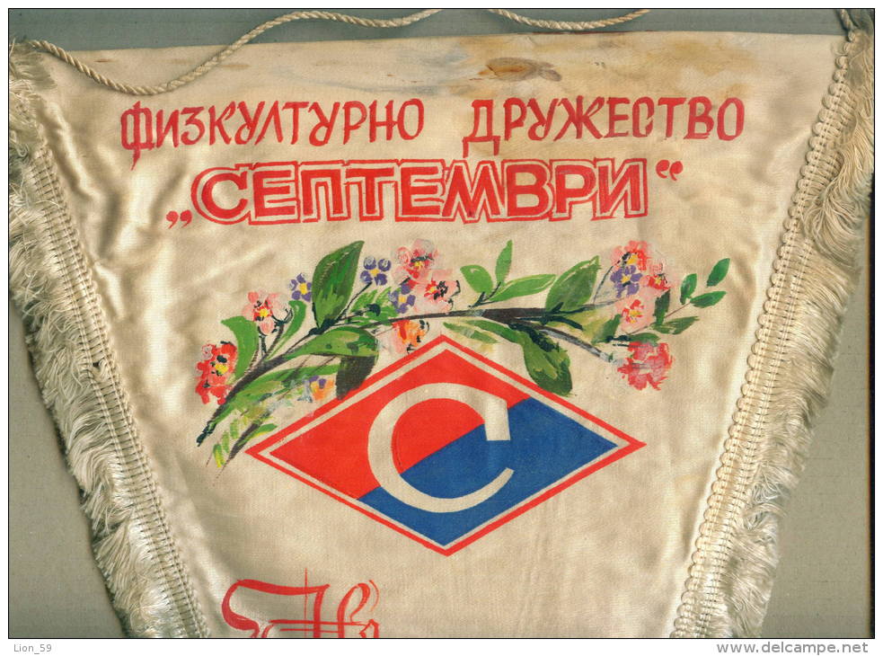 W177 / AUTOGRAPH SPORT CLUB " Septemvri " Sofia 60 Year TODOR KULKIN 1985 Table Tennis - Wimpel Fanion Flag - Bulgaria - Tenis De Mesa