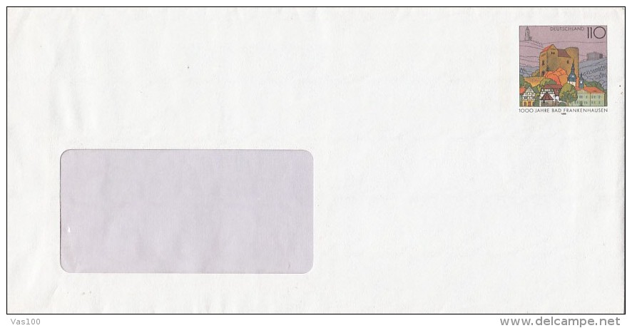 FRANKENHAUSEN TOWN, COVER STATIONERY, ENTIER POSTAL, 1998, GERMANY - Enveloppes - Neuves