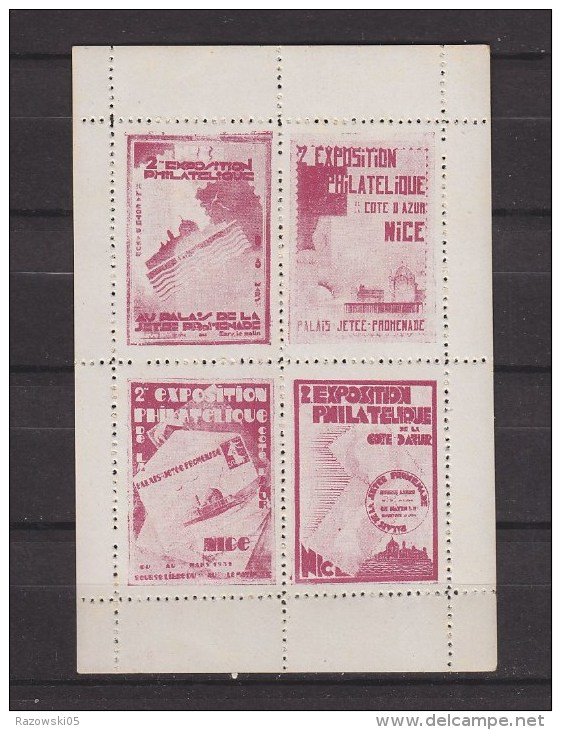 FRANCE. TIMBRE. VIGNETTE. BLOC. FEUILLET. NICE. 06. COTE D AZUR. 1931. ALPES MARITIMES. CINDERELLA. - Philatelic Fairs