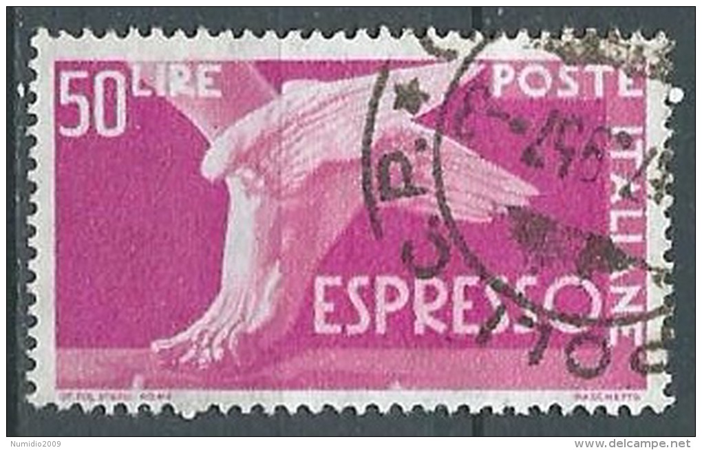 1955-56 ITALIA USATO ESPRESSO 50 LIRE STELLE - ED06 - Poste Exprèsse/pneumatique