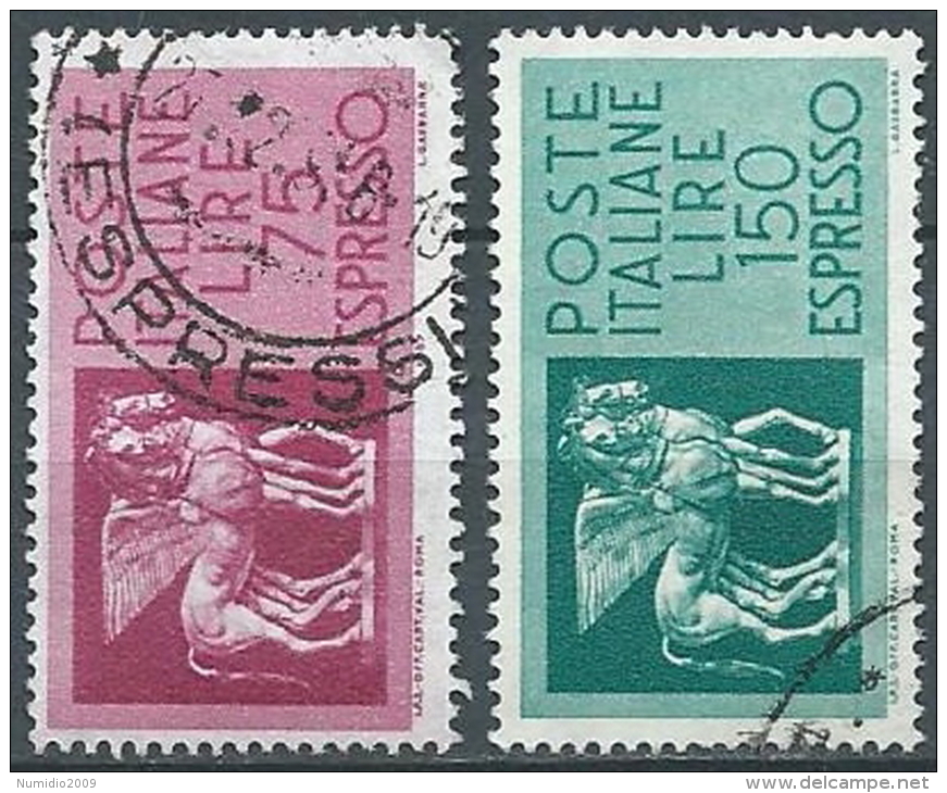 1958-66 ITALIA USATO ESPRESSO 2 VALORI STELLE - ED05 - Poste Exprèsse/pneumatique