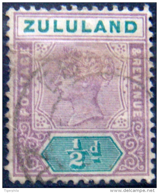 ZULULAND 1894 1/2d Queen Victoria USED Scott15 CV$6 - Zoulouland (1888-1902)