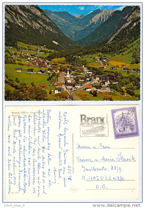 AK Vorarlberg 6708 Brand Österreich AUSTRIA Luftbild Luftaufnahme In Picture Postcard Vogelperspektive Autriche - Brandertal