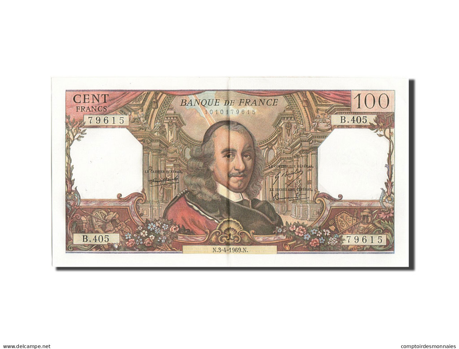 Billet, France, 100 Francs, 100 F 1964-1979 ''Corneille'', 1969, 1969-04-03 - 100 F 1964-1979 ''Corneille''