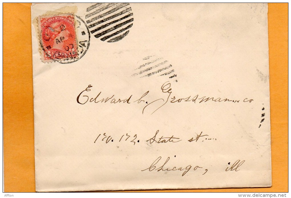 Canada Old Cover Mailed To USA - Covers & Documents