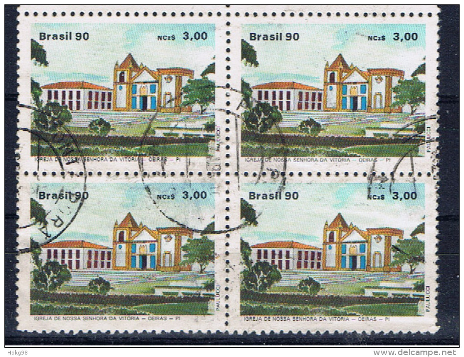 BR+ Brasilien 1990 Mi 2343 Kirche (Viererblock) - Usati