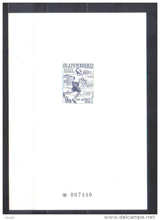 Slovakia Blackprint 100 Years Of Olympic Games , Runner Szokol 1996 - Storia Postale