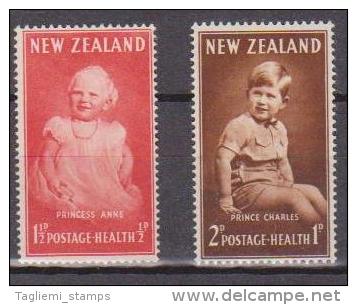 New Zealand, 1952, Health, SG 710 - 711, 1 1/2 D Unused, No Gum, 2 D Mint Hinged - Neufs