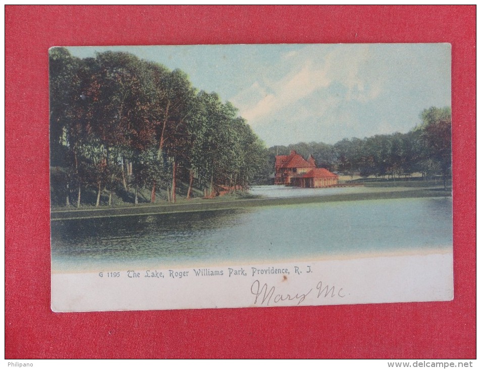 Rotograph  - Rhode Island> Providence The Lake Roger Williams Park  1905 Cancel   Ref-1342 - Providence