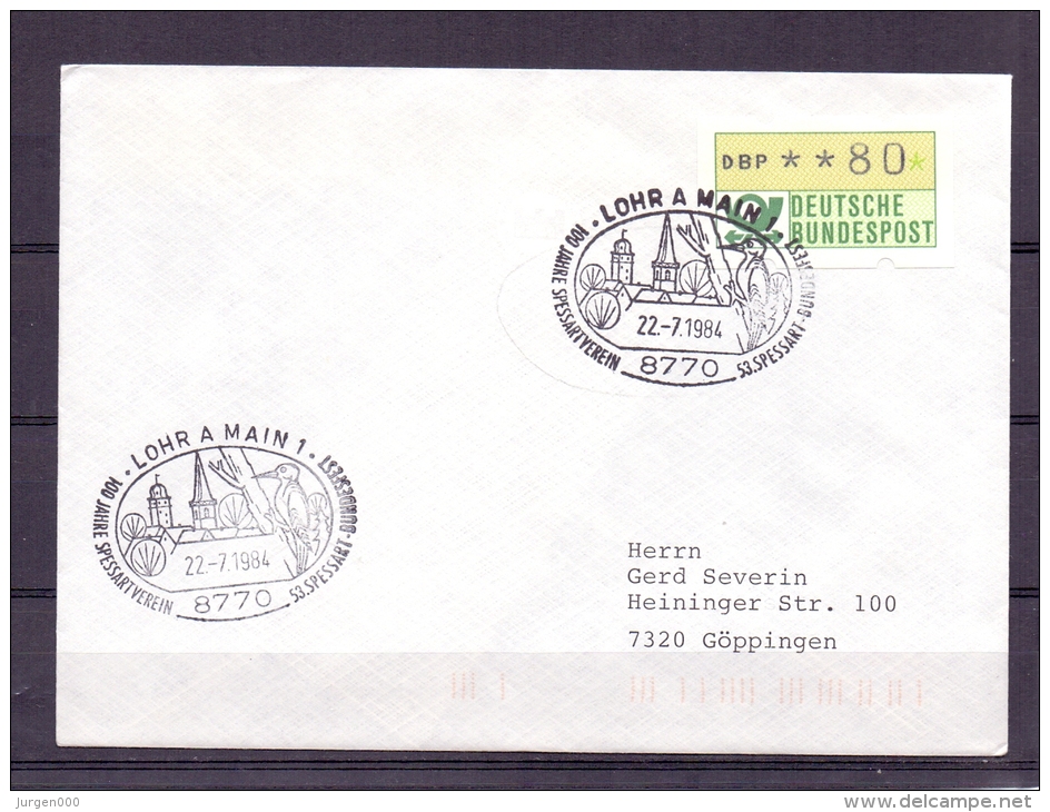 Deutsche Bundespost - 100 Jahre Spessartverein  - Lohr Am Main 22/7/1984  (RM4793) - Spechten En Klimvogels