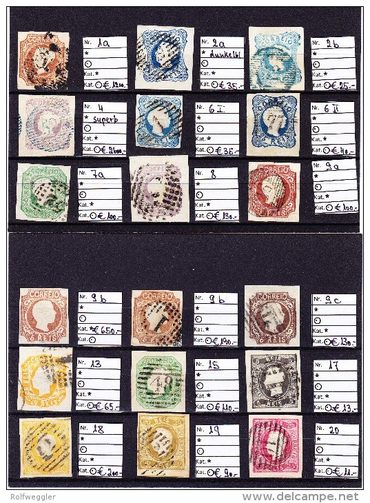 Lot 4 Karten Mit 36 Gestempelten Marken Von Mi.# 1 A Bis 48 B - Katalog + 10.000 € - Autres & Non Classés