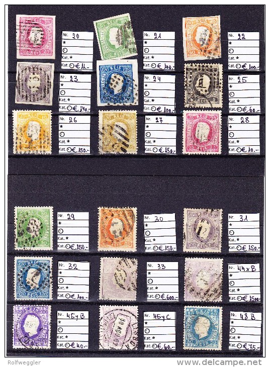 Lot 4 Karten Mit 36 Gestempelten Marken Von Mi.# 1 A Bis 48 B - Katalog + 10.000 € - Autres & Non Classés