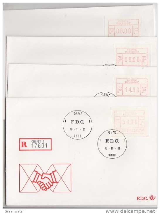 Belgie 1981 Frankeervignetten 1981 FV3 Gent  4 FDC (13071) - 1980-1999