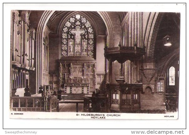 RP St Hildeburgh CHURCH OF ENGLAND INTERIOR HOYLAKE THE WIRRAL POSTCARD USED 1945 - Autres & Non Classés