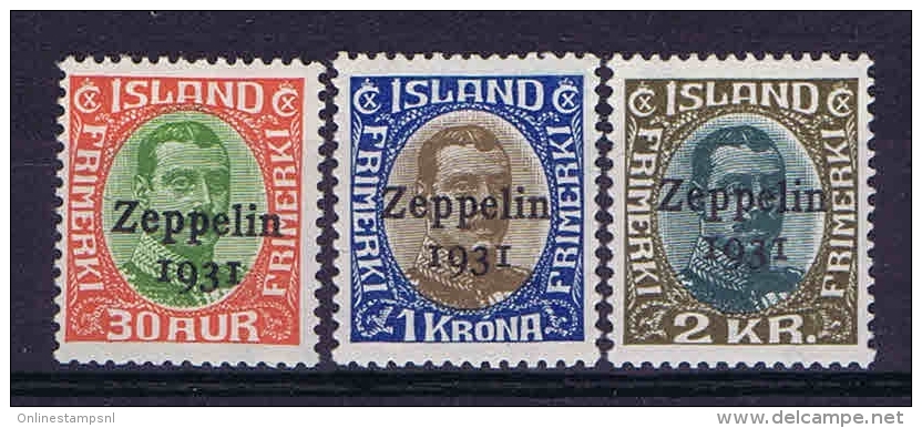 Iceland: 1931 Mi 147-149 MNH/**  Yv A9-11 - Airmail