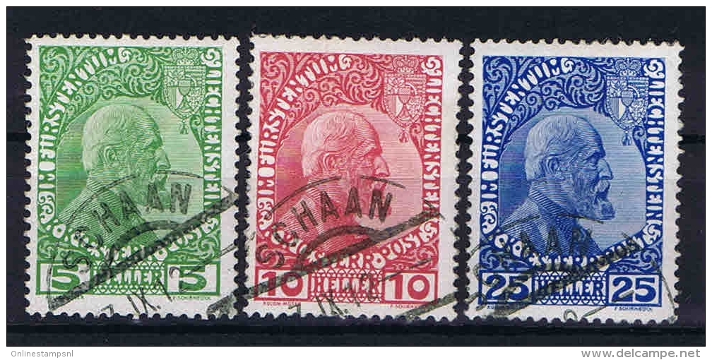 Liechtenstein: 1912 Mi Nr 1 - 3 Used Some Paper Traces On Back - Oblitérés