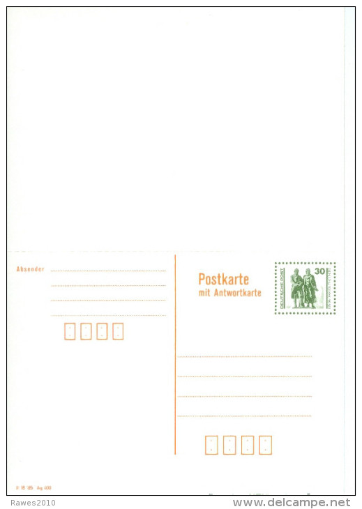 DDR P108 Postkarte + Antwort Ungebraucht 30 Pf. Goethe - Schiller - Denkmal Weimar - Postales - Nuevos