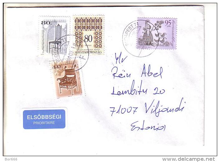 GOOD HUNGARY Postal Cover To ESTONIA 2014 - Good Stamped: Furniture ; Girl / Birds - Covers & Documents