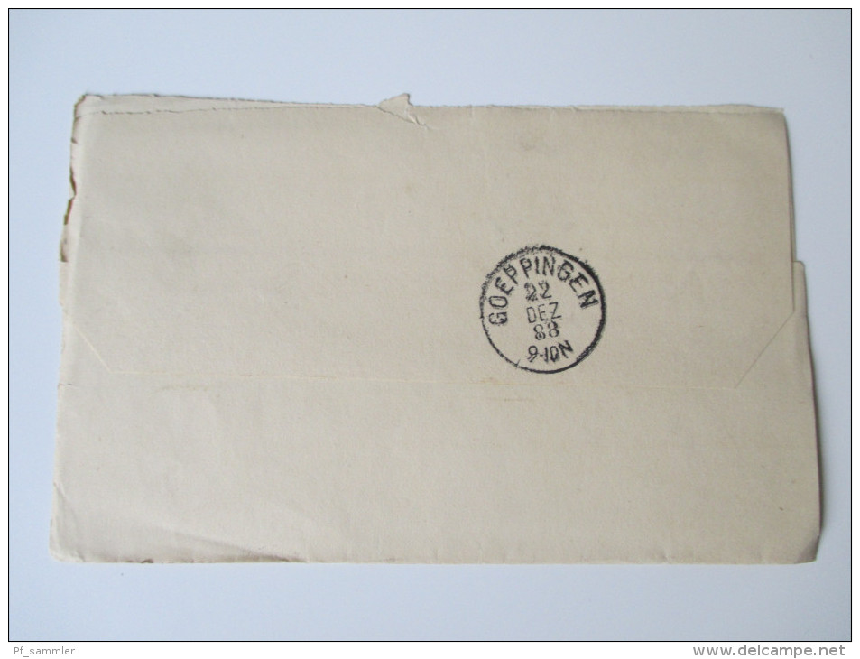 AD Württemberg Streifbänder 8 Stück 1888-1890 Göppingen - Postal  Stationery