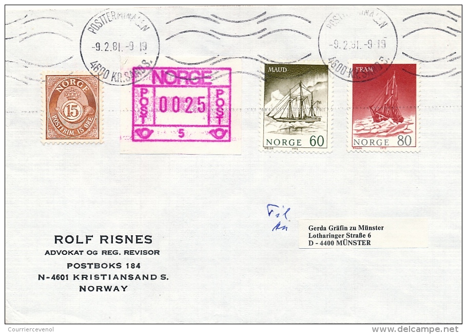 NORVEGE - 12 Enveloppes Affranchissements Composés Mixtes Timbres + Etiquette Frama - 1981 - Timbres De Distributeurs [ATM]