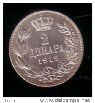 SERBIA - 1912 - King Petar - 2Lv Silver - Serbien