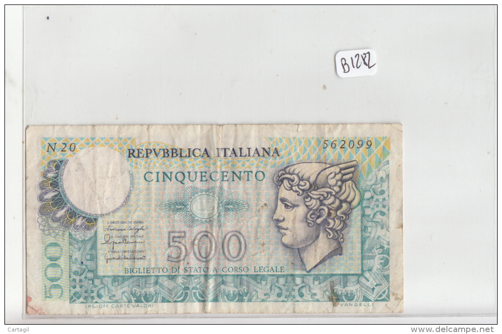 Billets -  B1282 - Italie - 500 Lire ( Type, Nature, Valeur, état... Voir 2 Scans) - 500 Lire