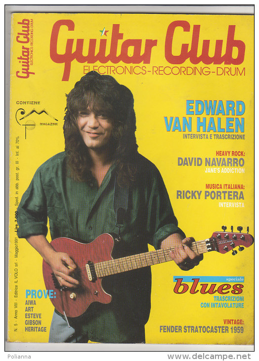 RA#42#09 MENSILE ROCK N.5/1991 GUITAR CLUB Ed. Il Volo/EDDIE VAN HALEN/DAVID NAVARRO/RICKY PORTERA - Música