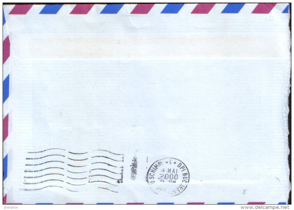 Japan-Airmail Letter,circulated From Fujishima In The Bucharest,  In 2000 - 2/scans - Cartas & Documentos