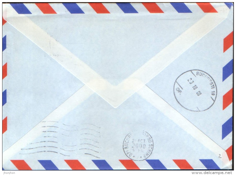 Japan-Airmail Letter,circulated From Mitaka In The Bucharest,  In 2000 - 2/scans - Covers & Documents