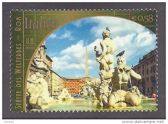 Nations Unies ONU (Vienne) 2002 - Fountain Moro, Piazza Navona, Rome - United Nations, World Heritage MNH - Nuevos