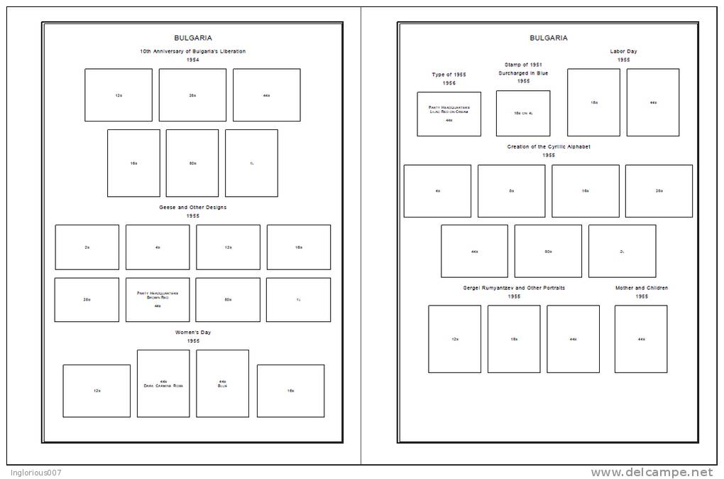 BULGARIA STAMP ALBUM PAGES 1879-2011 (656 pages)