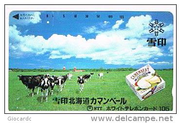 GIAPPONE  (JAPAN) - NTT (TAMURA)  -  CODE 110-011  CAMEMBERT: COWS   - USED - RIF. 8487 - Kühe