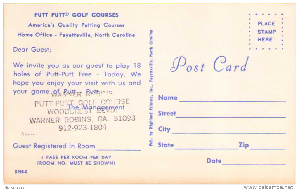 Putt-Putt Golf Courses - America's Quality Putting Courses - Home Office - Fayetteville, North Carolina - Fayetteville