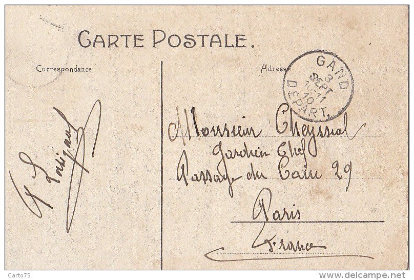 Evènements - Catastrophe Incendie - Bruxelles-Exposition - Décombres - Cachet Postal Gand 1910 - Catastrofi