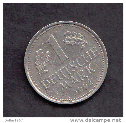 Deutsche Mark - 1 D-Mark - 1992  F . Zustand GUT - 2 Scan - - 1 Mark