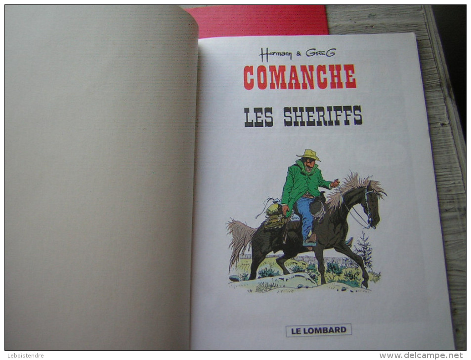 BD  COMMANCHE  HERMANN & GREG  LE LOMBARD  LES SHERIFFS BROCHEE COUVERTURES SOUPLES   PUBLICITAIRE FINA  1999 - Comanche